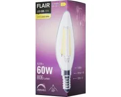 FLAIR LED Lamp E14/5,5W C35 Warmwit Helder -LED-lampen Lamp Bulb Shop DV 8 10437373 04 4c DE 20220329064757