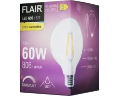 FLAIR LED Lamp E27/6,5W G95 Warmwit Helder -LED-lampen Lamp Bulb Shop DV 8 10437680 05 4c DE 20220401121658
