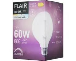 FLAIR LED Lamp E27/6,5W G95 Neutraalwit Helder -LED-lampen Lamp Bulb Shop DV 8 10444408 04 4c DE 20220608171756