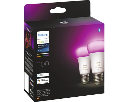 PHILIPS Hue White And Color Ambiance LED-lamp E27/9W A60 RGBW, 2 Stuks 7 PHILIPS Hue White And Color Ambiance LED-lamp E27/9W A60 RGBW, 2 Stuks - Afbeelding 5