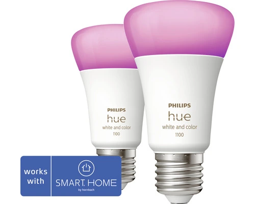 PHILIPS Hue White And Color Ambiance LED-lamp E27/9W A60 RGBW, 2 Stuks 3 PHILIPS Hue White And Color Ambiance LED-lamp E27/9W A60 RGBW, 2 Stuks