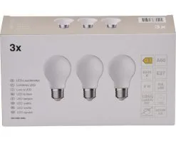 LED Lamp E27/8W A60 Daglichtwit Mat, 3 Stuks -LED-lampen Lamp Bulb Shop DV 8 10548778 03 4c DE 20221223101655