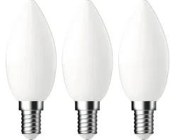 LED Lamp E14/4,2W C35 Daglichtwit Mat, 3 Stuks